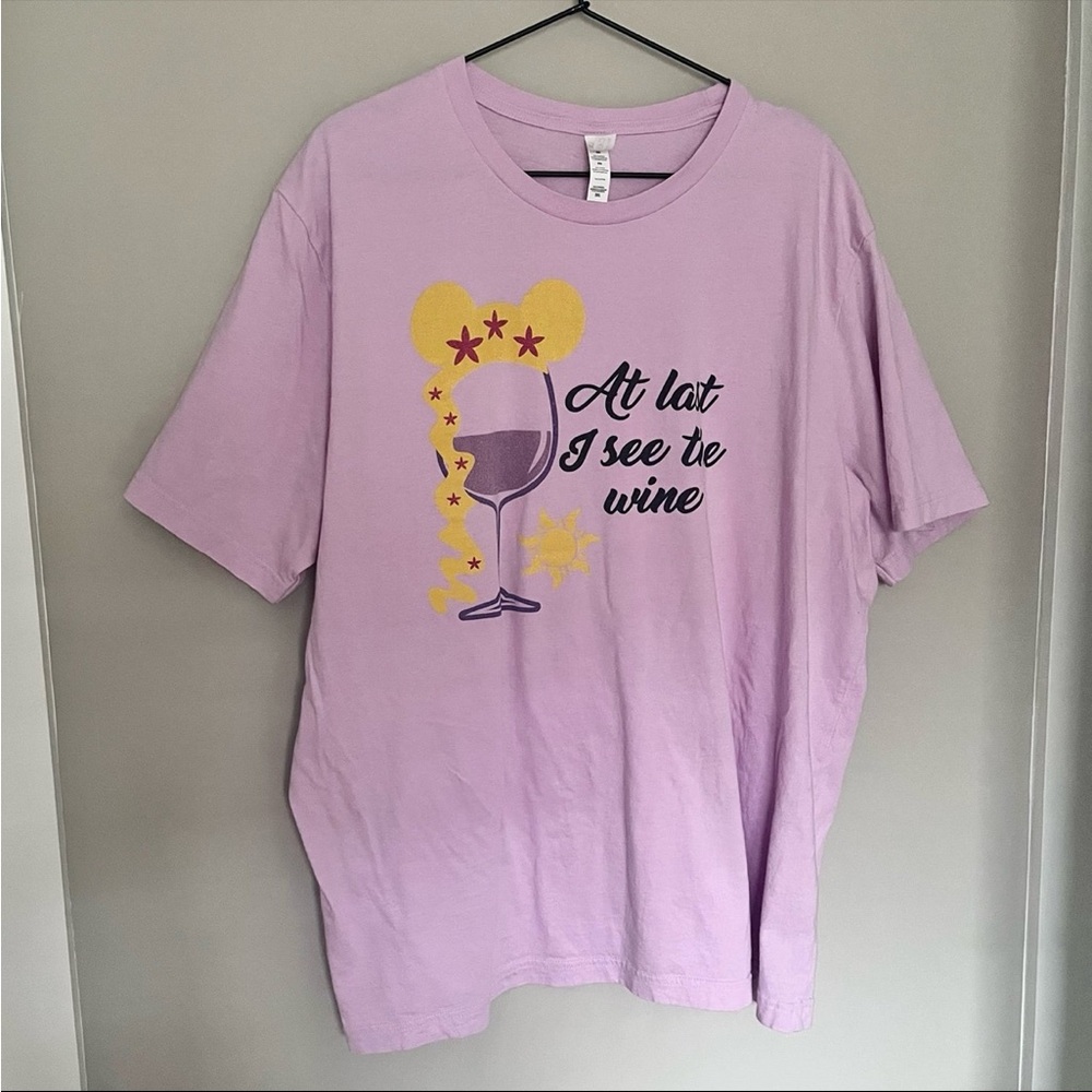 🎁3/$30 Disney Food & Wine Tangled Shirt Rapunzel Shirt At Last I See the Wine